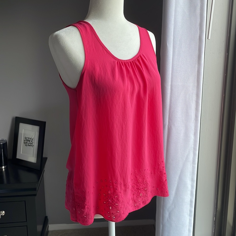 LOFT Sleeveless Eyelet Top